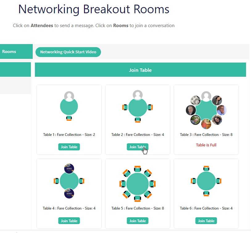 Networking breakout rooms