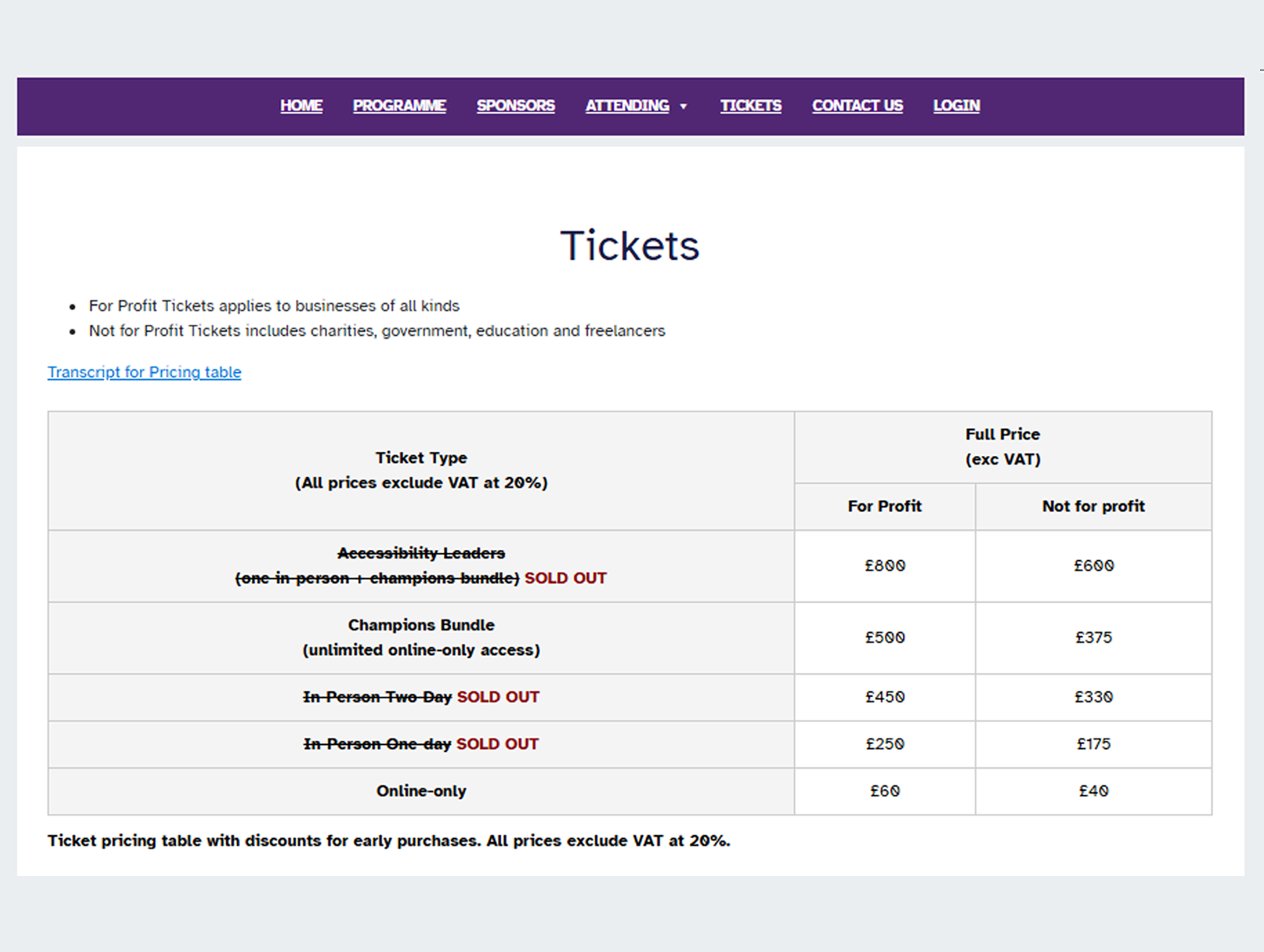 Ticket Options Registration & Ticketing - Performedia